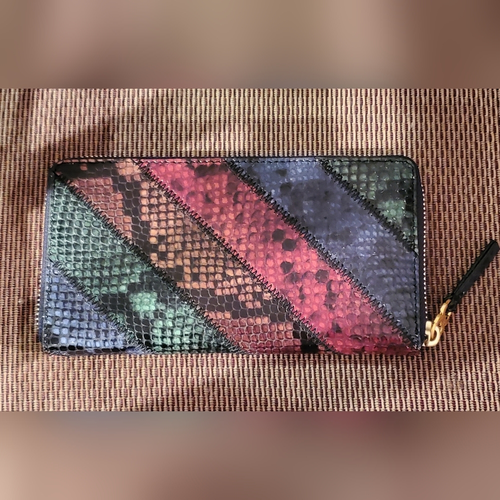 Tory Burch Multicolored Animal Print Zip around Wallet